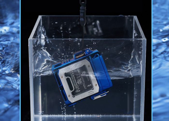 Водонепроникна електроімпульсна USB-запальничка LIGHTER з підсвічуванная колір синій