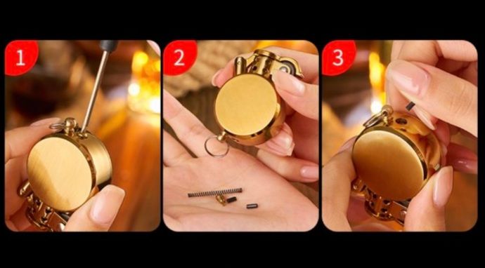 Витончена бензинова запальничка Місячна елегантність золотиста