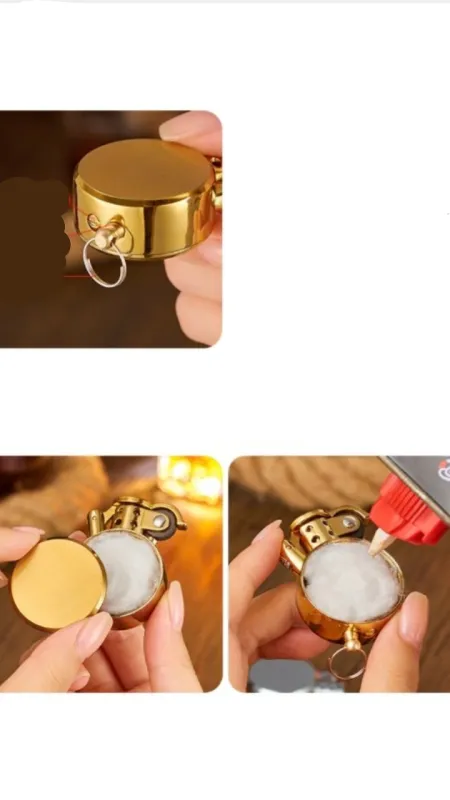 Витончена бензинова запальничка Місячна елегантність золотиста