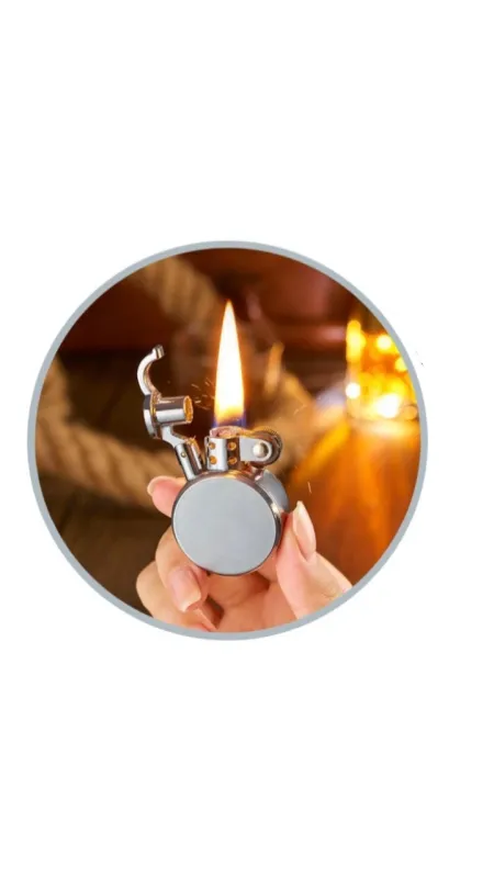 Витончена бензинова запальничка Місячна елегантність серебриста