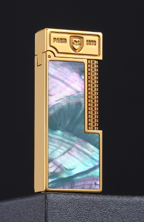 Колекційна латунна інкрустована перламутром запальничка