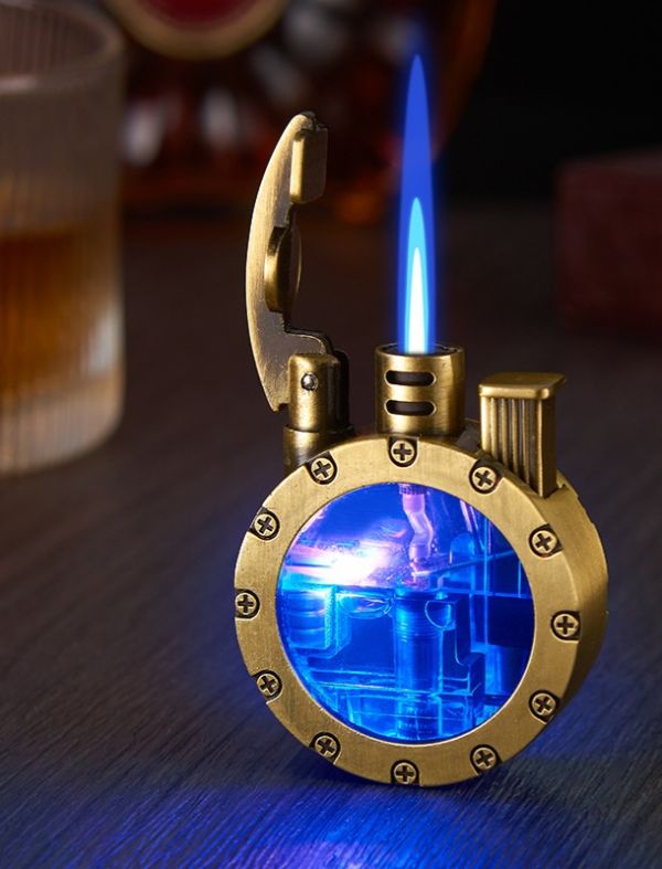 Газова запальничка з LED-підсвічуванням колір золото