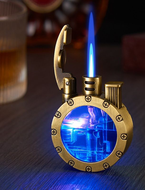 Газова запальничка з LED-підсвічуванням колір золото