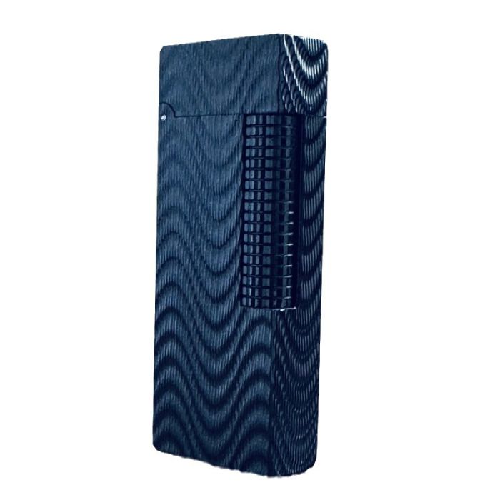 Елегантна газова запальничка Thorens з візерунком хвилі чорна