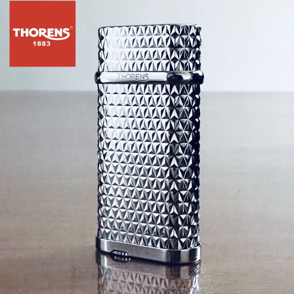 Преміальна срібляста газова запальничка Thorens з вишуканим орнаментом