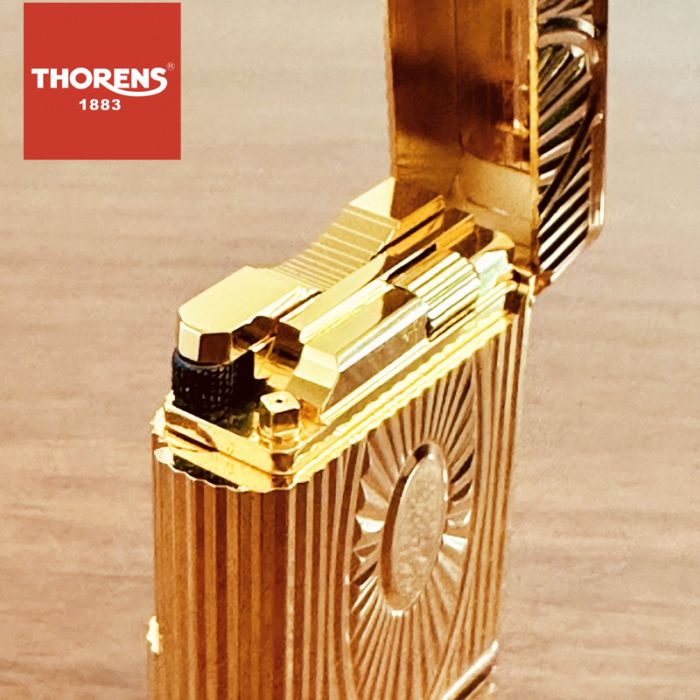 Ексклюзивна газова запальничка THORENS з вишуканим дизайном у золотому кольорі