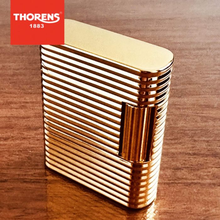 Розкішна газова запальничка THORENS у золотому сяючому  кольорi
