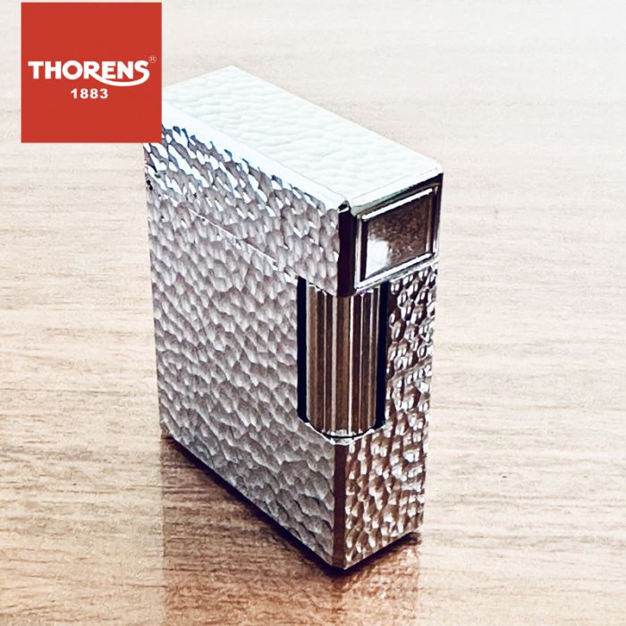 Фактурна газова запальничка THORENS срібляста