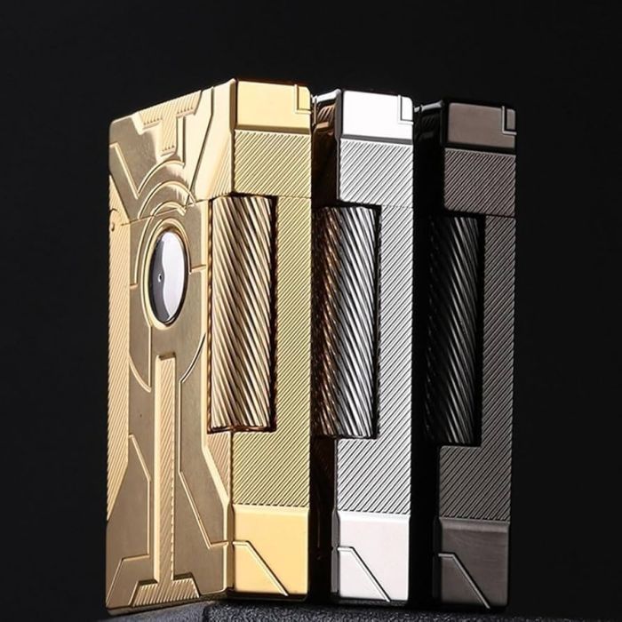 Стильна футуристична газова запальничка THORENS в золотому кольорі