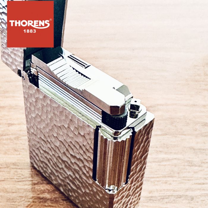 Фактурна газова запальничка THORENS срібляста