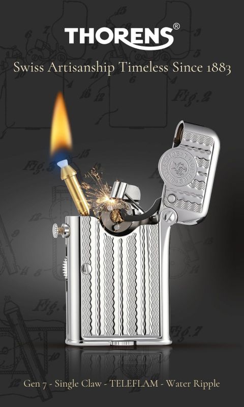 Вишукана бензинова запальничка Thorens срібна